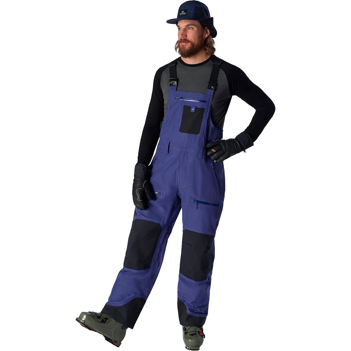 Image of Flylow Baker GORE-TEX 3L Bib Pant - Men's Blu/Black, M/Reg