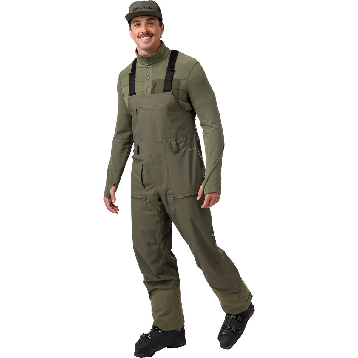 Image of Flylow Smythe Bib Pant - Men's Leaf, XXL