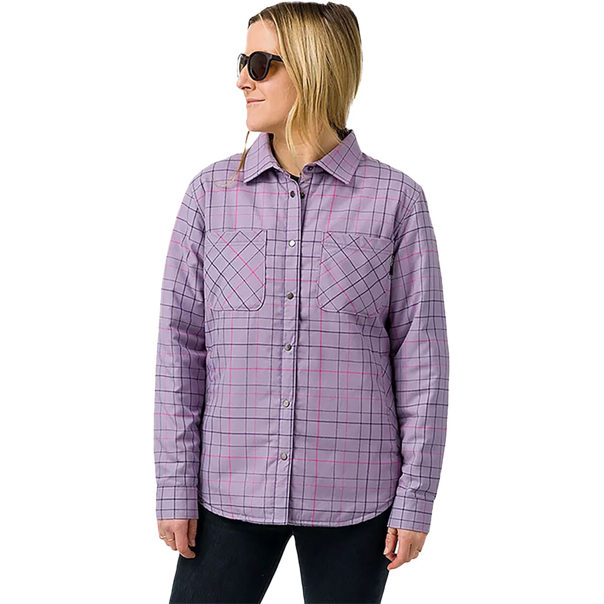 Image of Flylow Penny Insulated Flannel - Women's Aurora/Dragonfruit Plaid, L