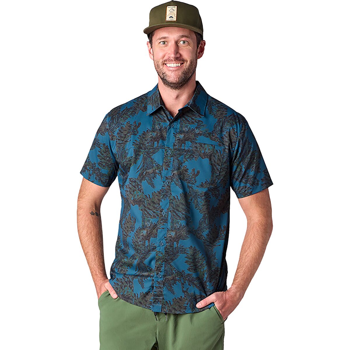 Image of Flylow Wild Child Shirt - Men's Ocean Pine Cone Party, M