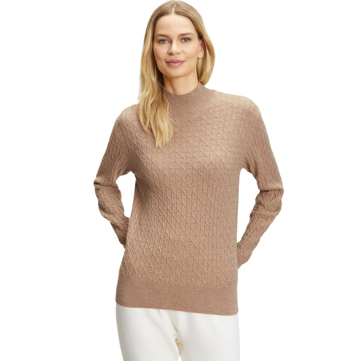Falke BA Cable Mock Sweater - Women's Beige Melange, XS