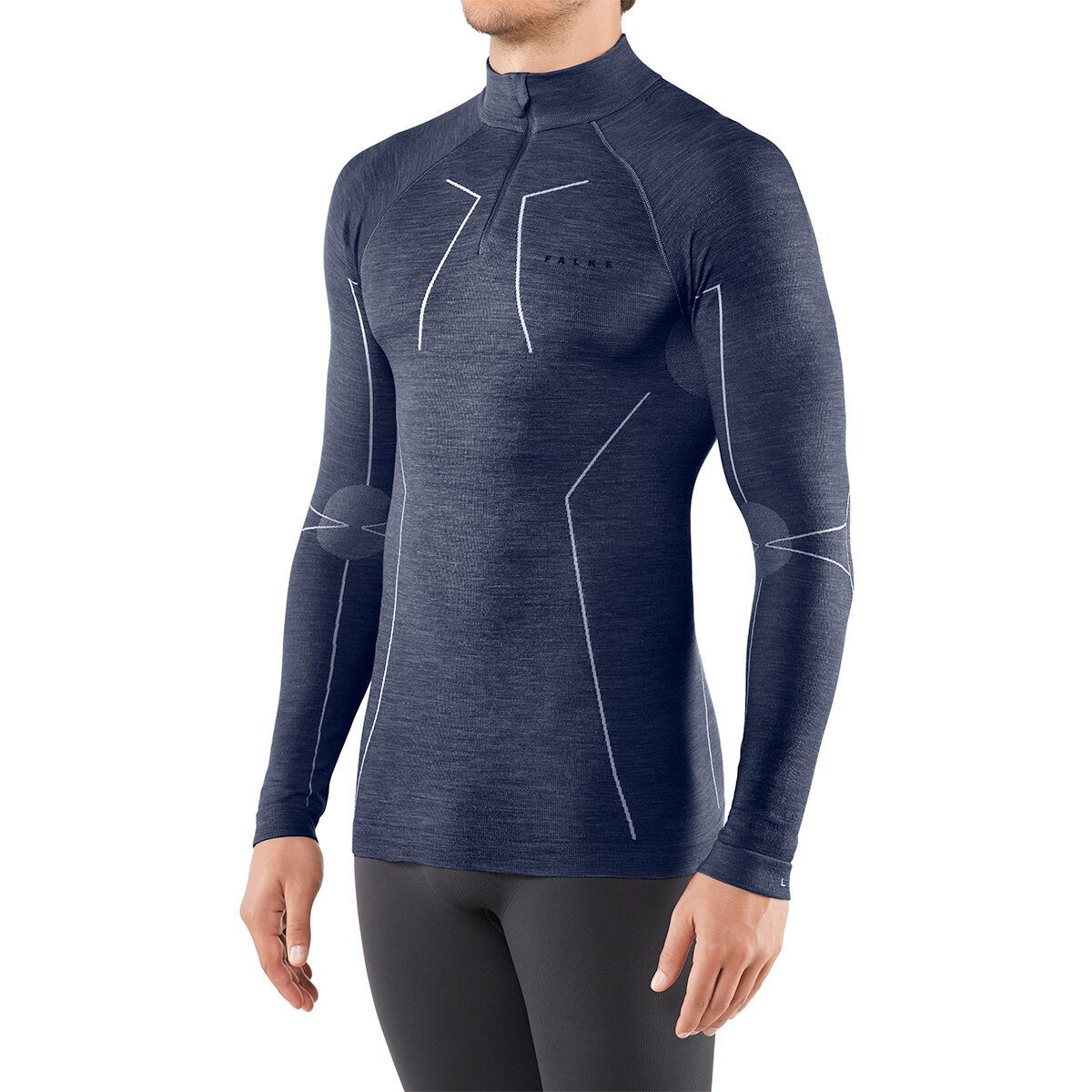 Falke WT Regular Zip Shirt - Men's Space Blue, XXL