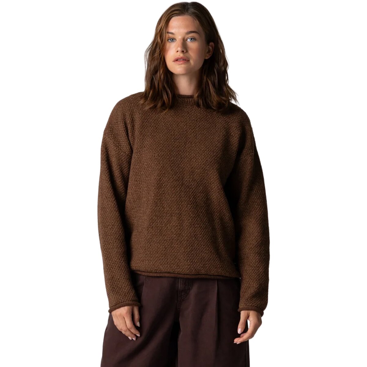 Image of Finisterre Barents Jumper - Women's Clay Brown/Mahogany Brown, 10
