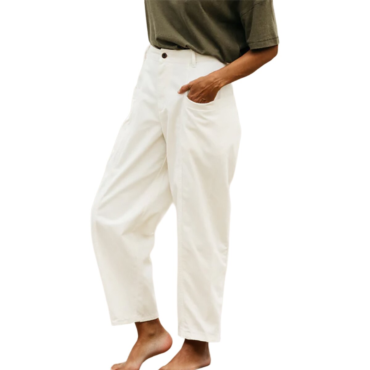 Image of Finisterre Croft Barrel Trouser - Women's Ecru, 32/Reg