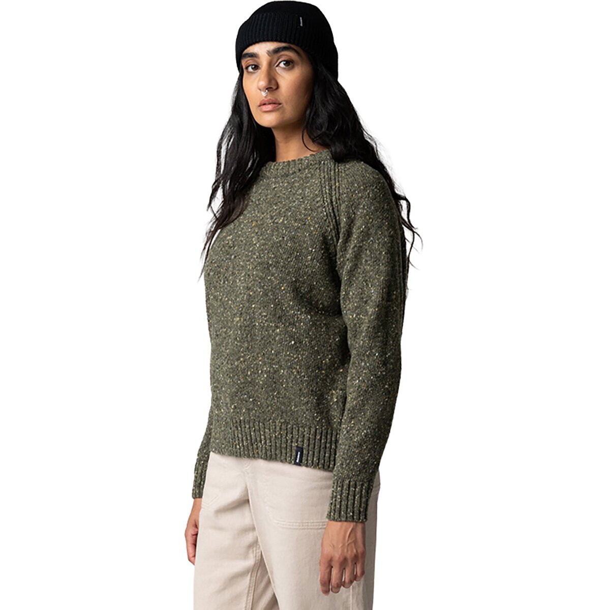 Image of Finisterre Farne Crew Sweater - Women's Olive, 4