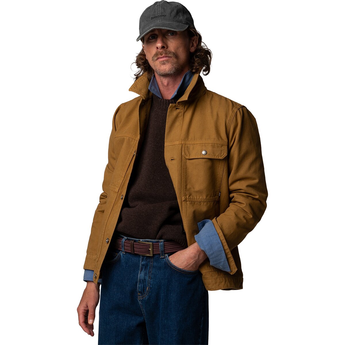 Image of Finisterre Basset Trucker Jacket - Men's Burnt Ochre, M