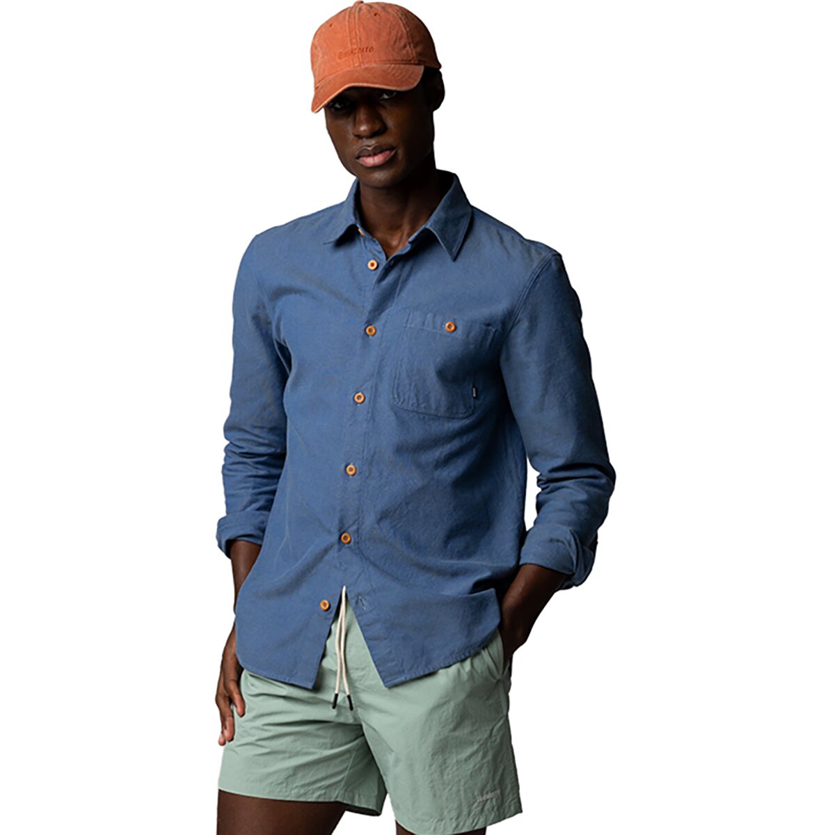Image of Finisterre Gylly Button-Down Long-Sleeve Shirt - Men's Royal Blue, XL