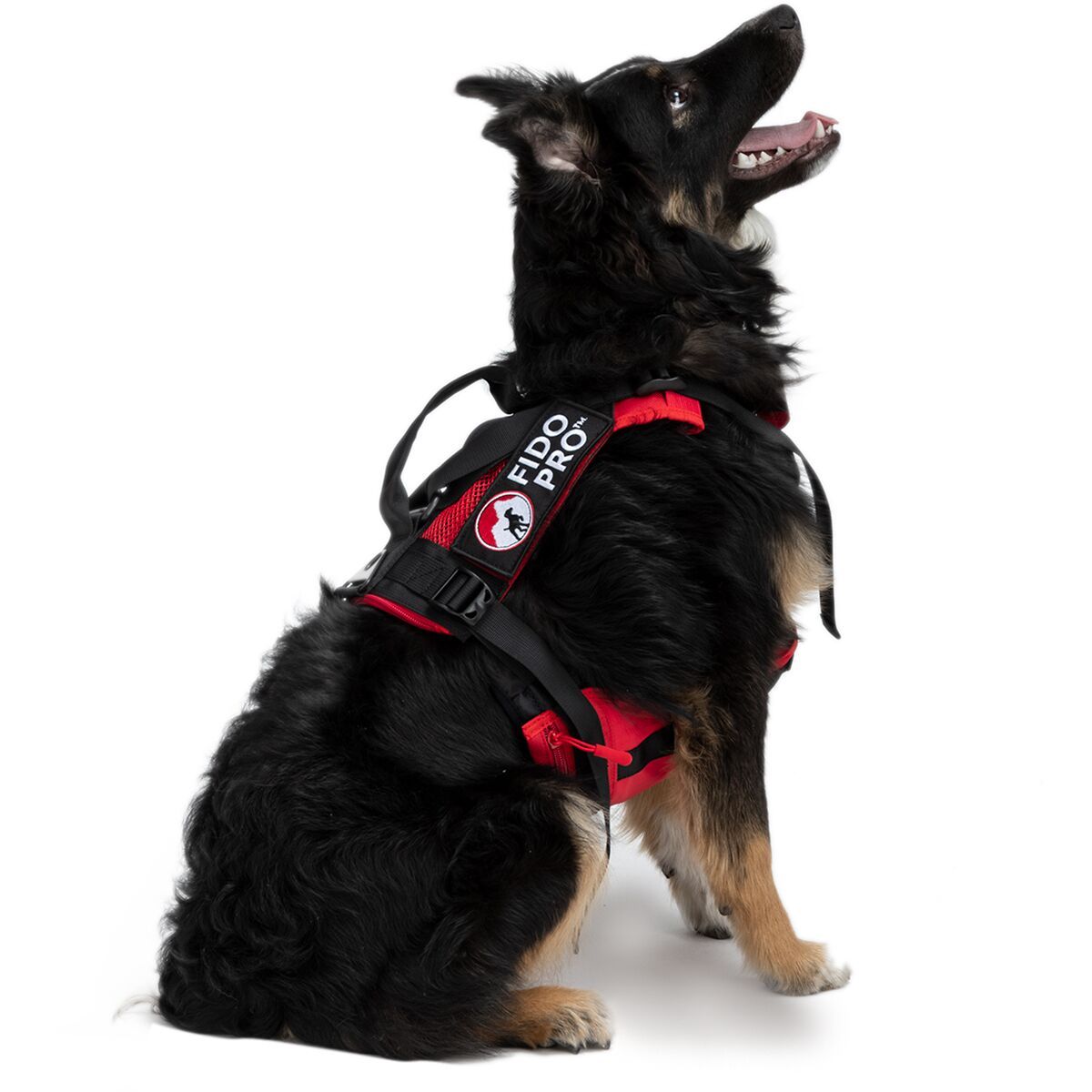 Image of Fido Pro Panza Harness + Deployable Emergency Dog Rescue Sling Red, One Size