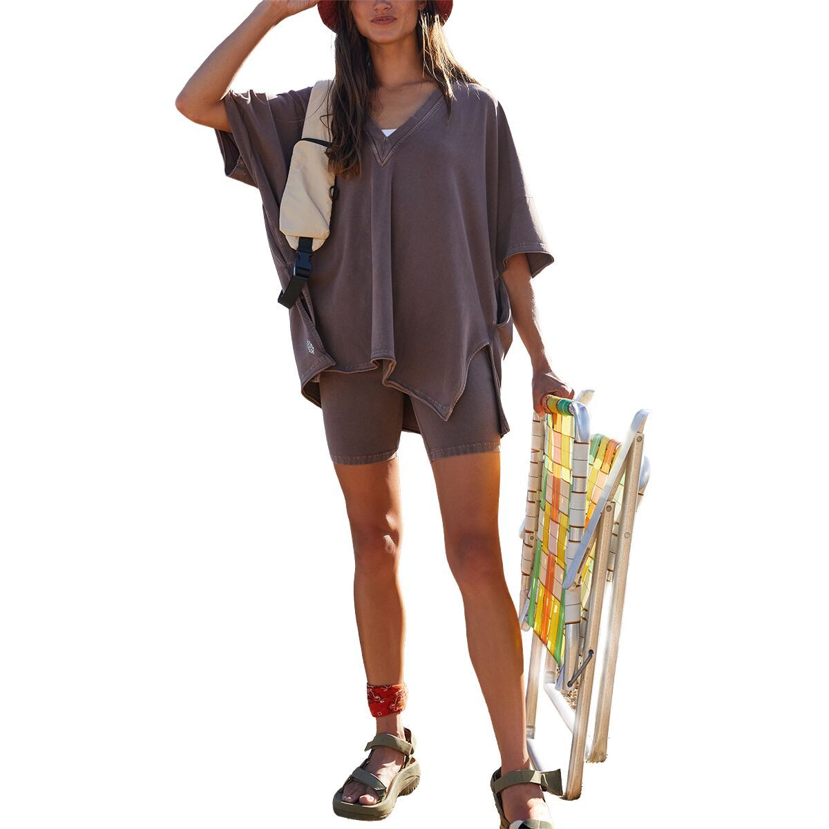 Image of FP Movement Hot Shot Set Top - Women's Charcoal Brown, S