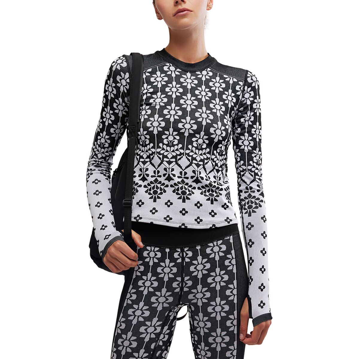 Image of FP Movement Myoko Jacquard Layer - Women's Onyx, XS/S