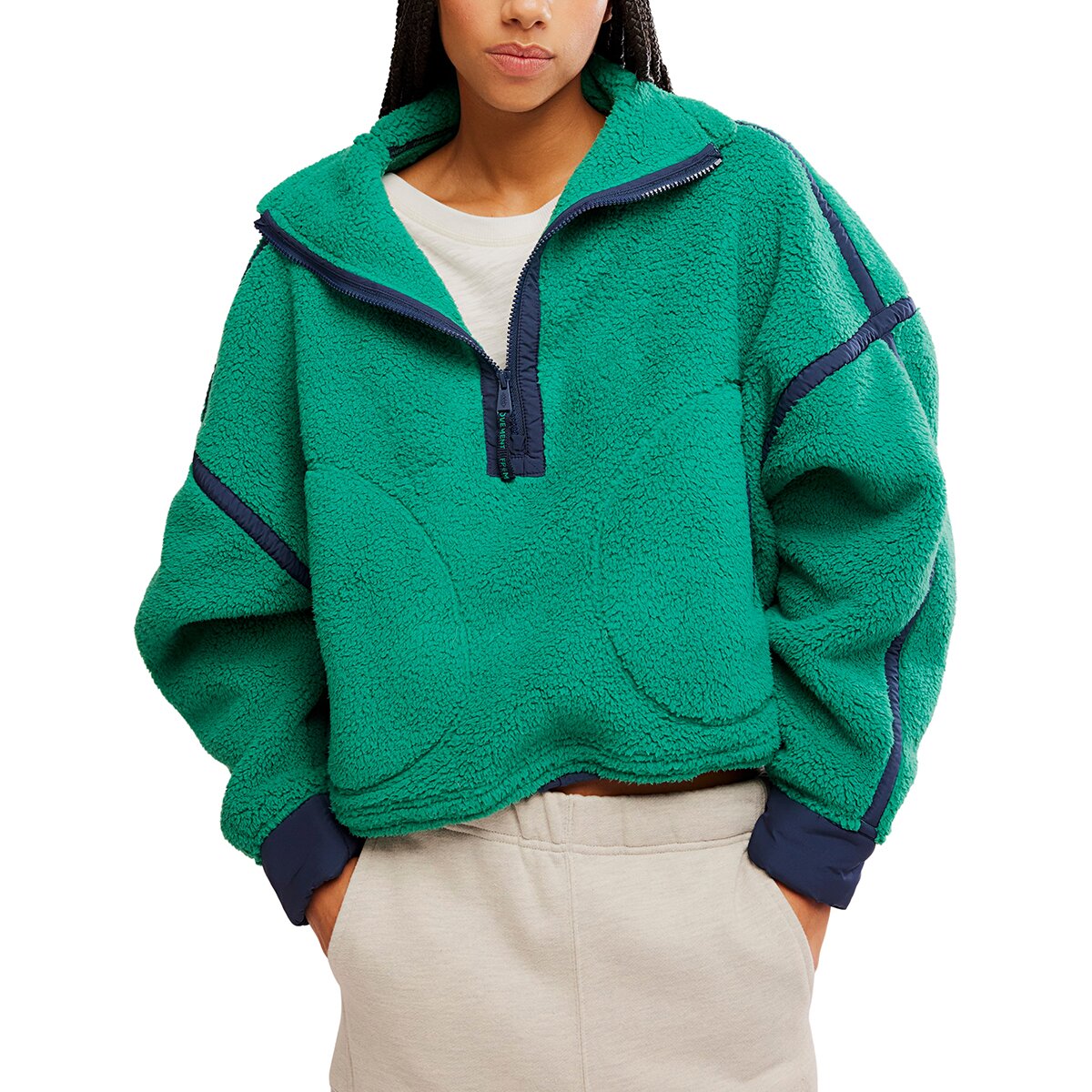 Image of FP Movement Mountain High 1/2-Zip Jacket - Women's Green Glow, L
