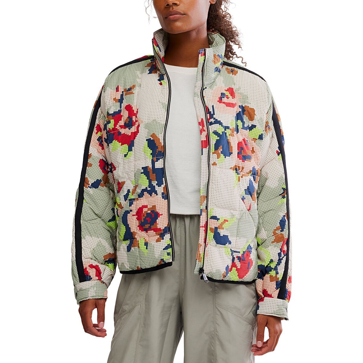 Image of FP Movement Pippa Packable Printed Jacket - Women's Cross Stitch Floral, M