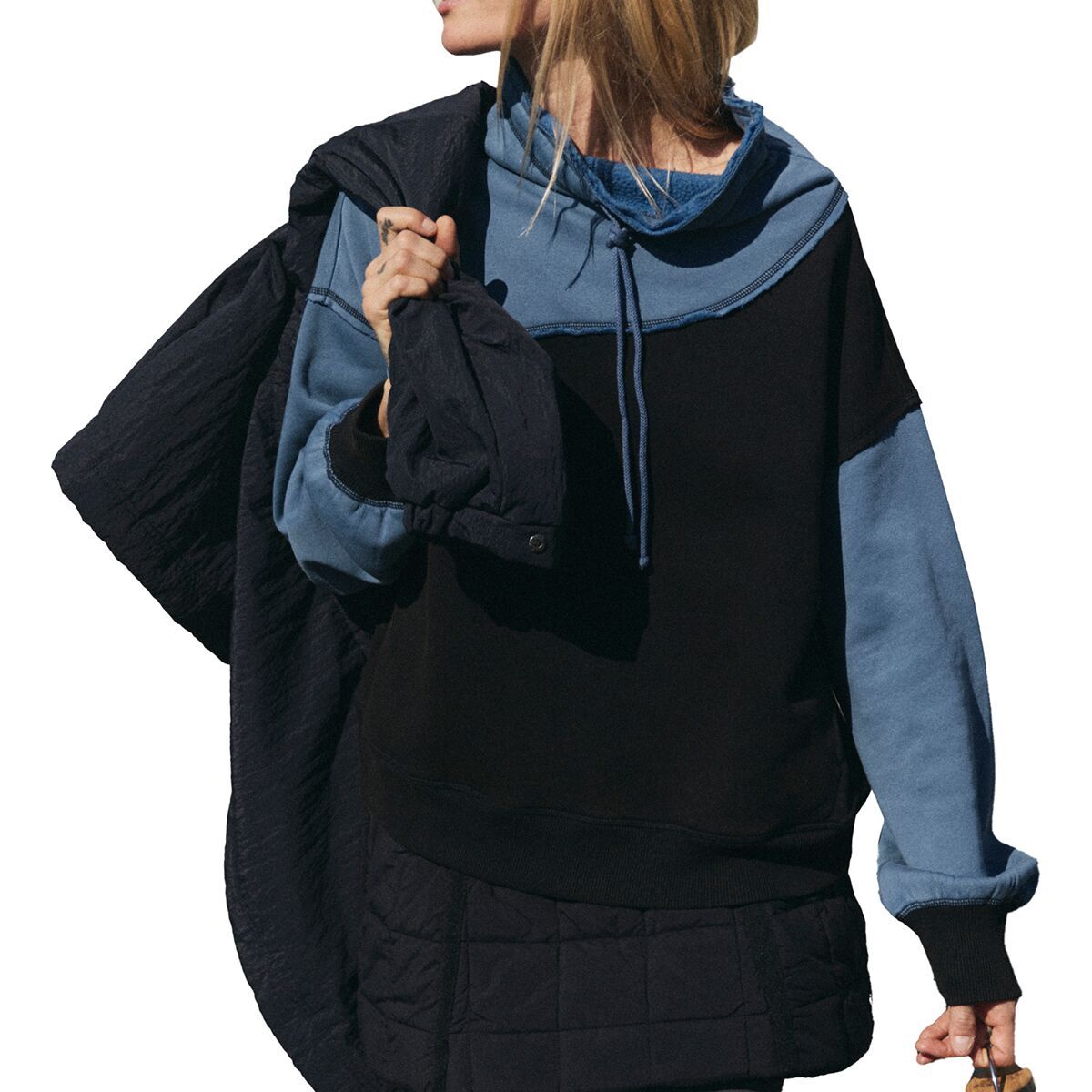 Image of FP Movement Homestretch Colorblock Jacket - Women's Black/Skyline Combo, S