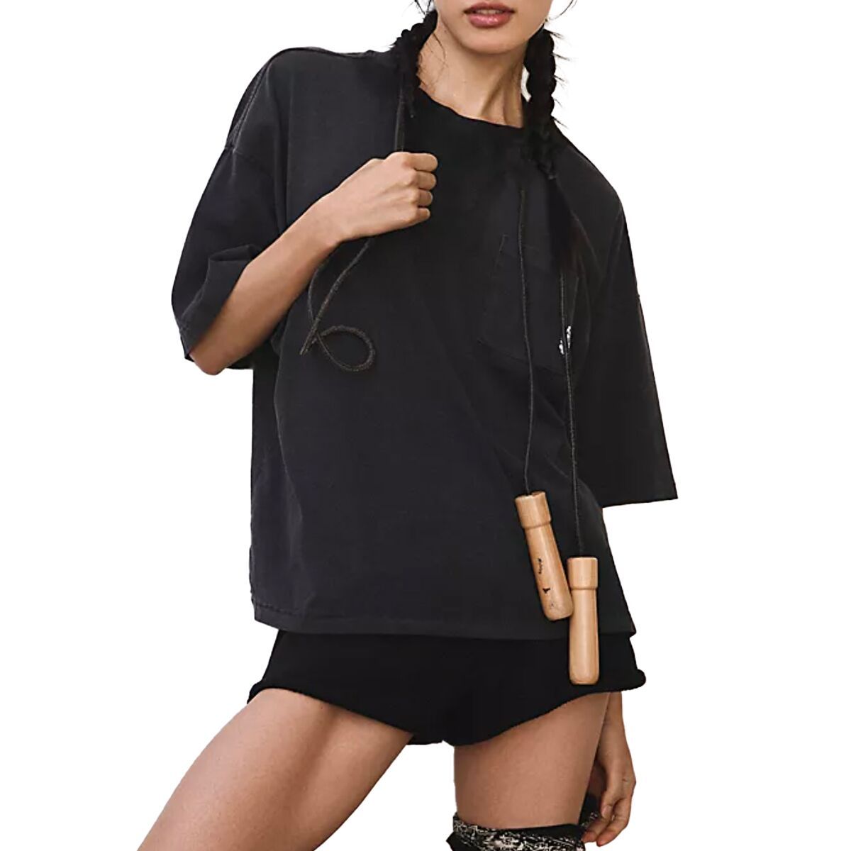 Image of FP Movement Logo Tackle T-Shirt - Women's Black Combo, L