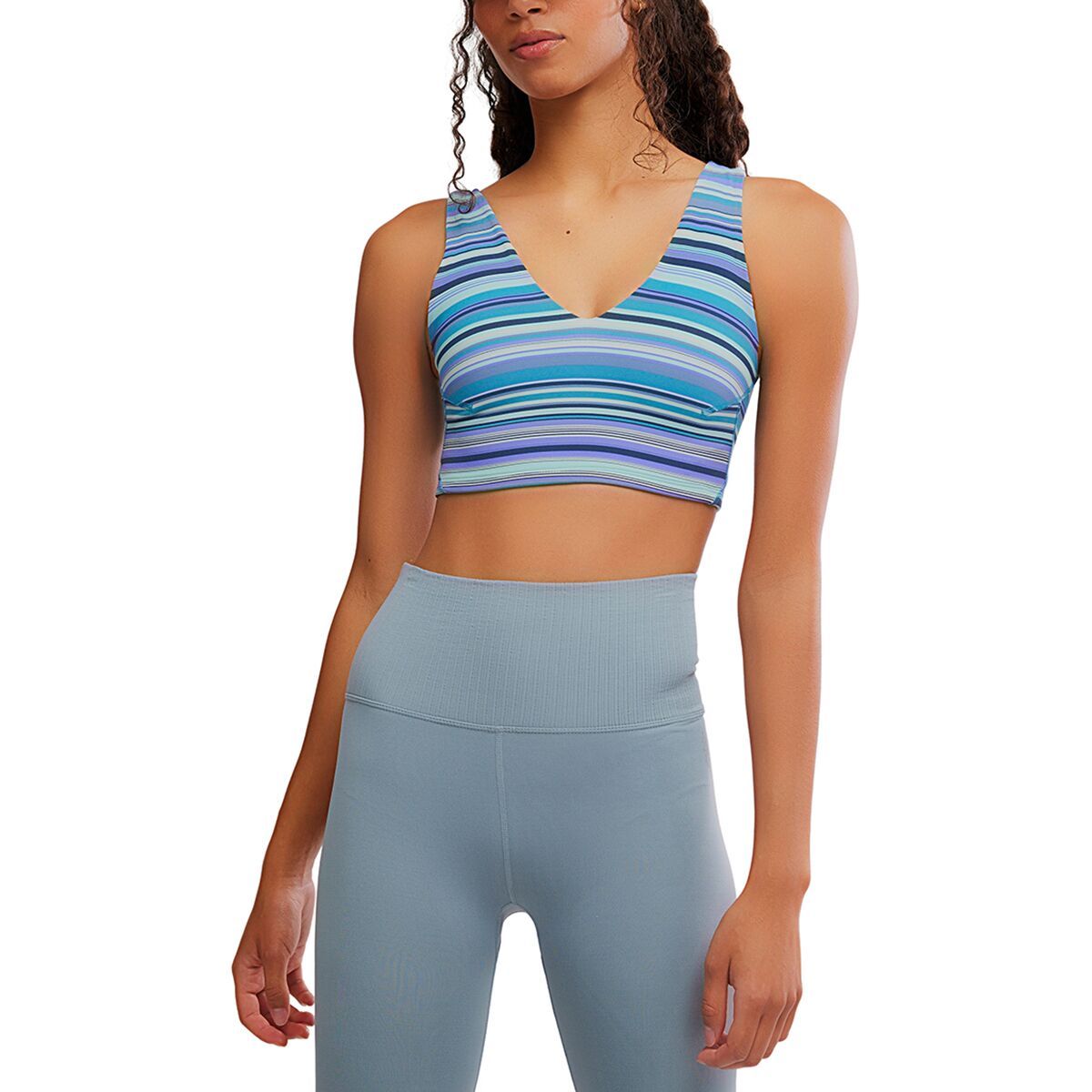 Image of FP Movement Print Never Better Crop Top - Women's Blueberry Wave Strip, S