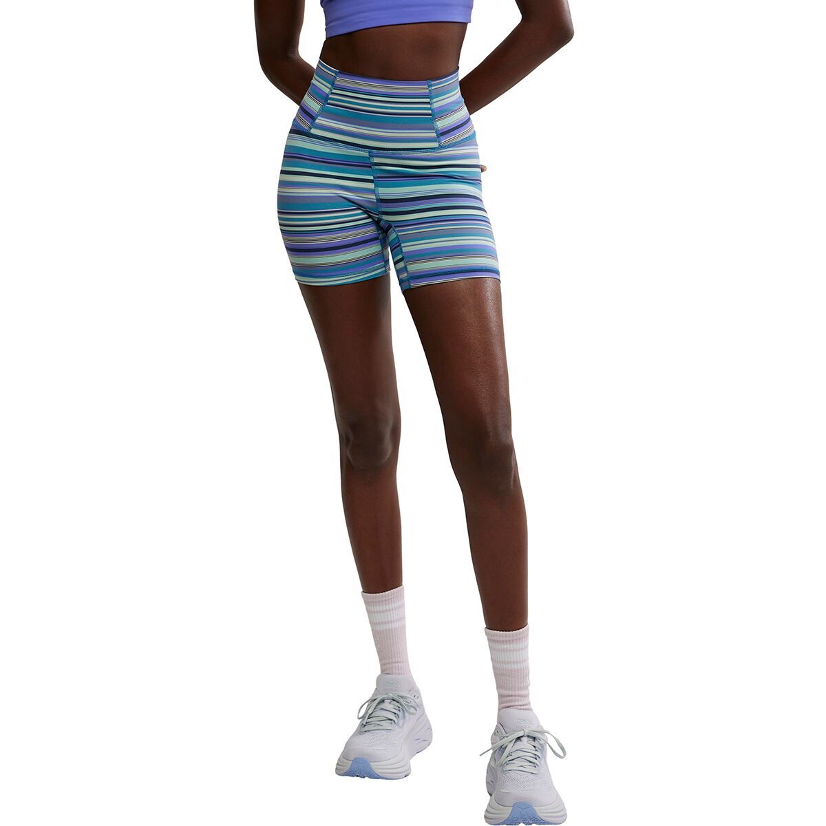 Image of FP Movement Printed NB Bike Short - Women's Blueberry Wave Strip, XL