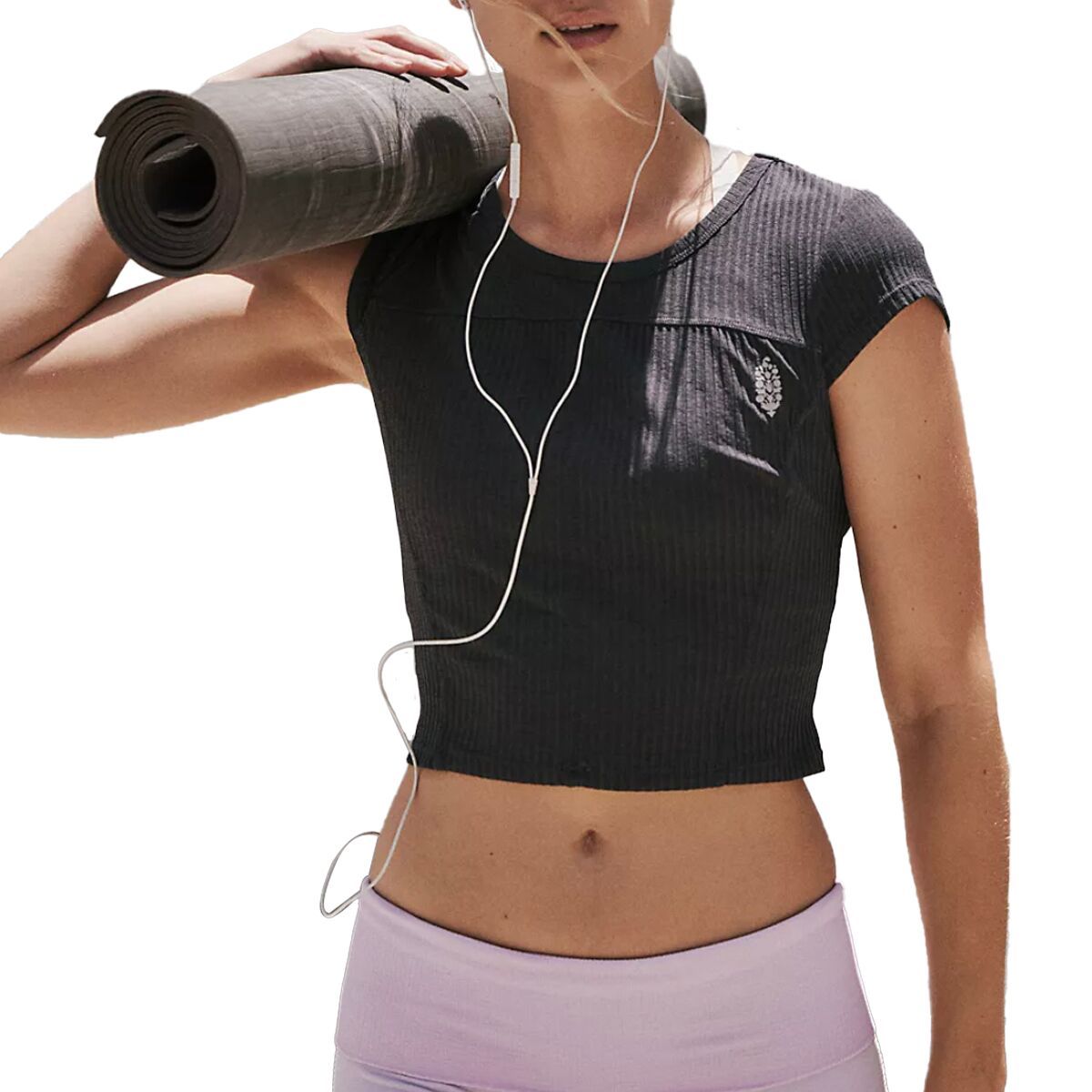 Image of FP Movement Tempo Ribbed Baby T-Shirt - Women's Black, L