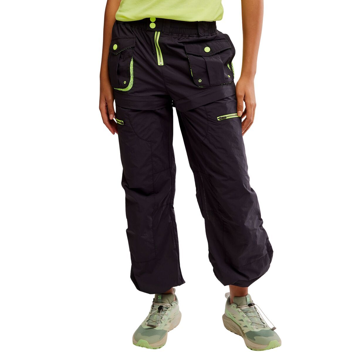 FP Movement Morning Meadow Hike Pant - Women's Black/Highlighter, L