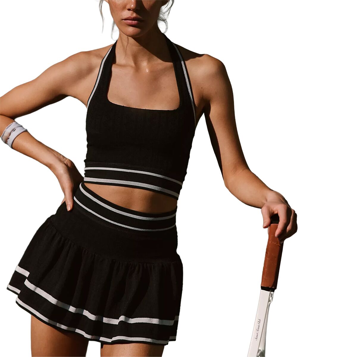 Image of FP Movement Advantage Set - Women's Black/ White Stripe, M/L