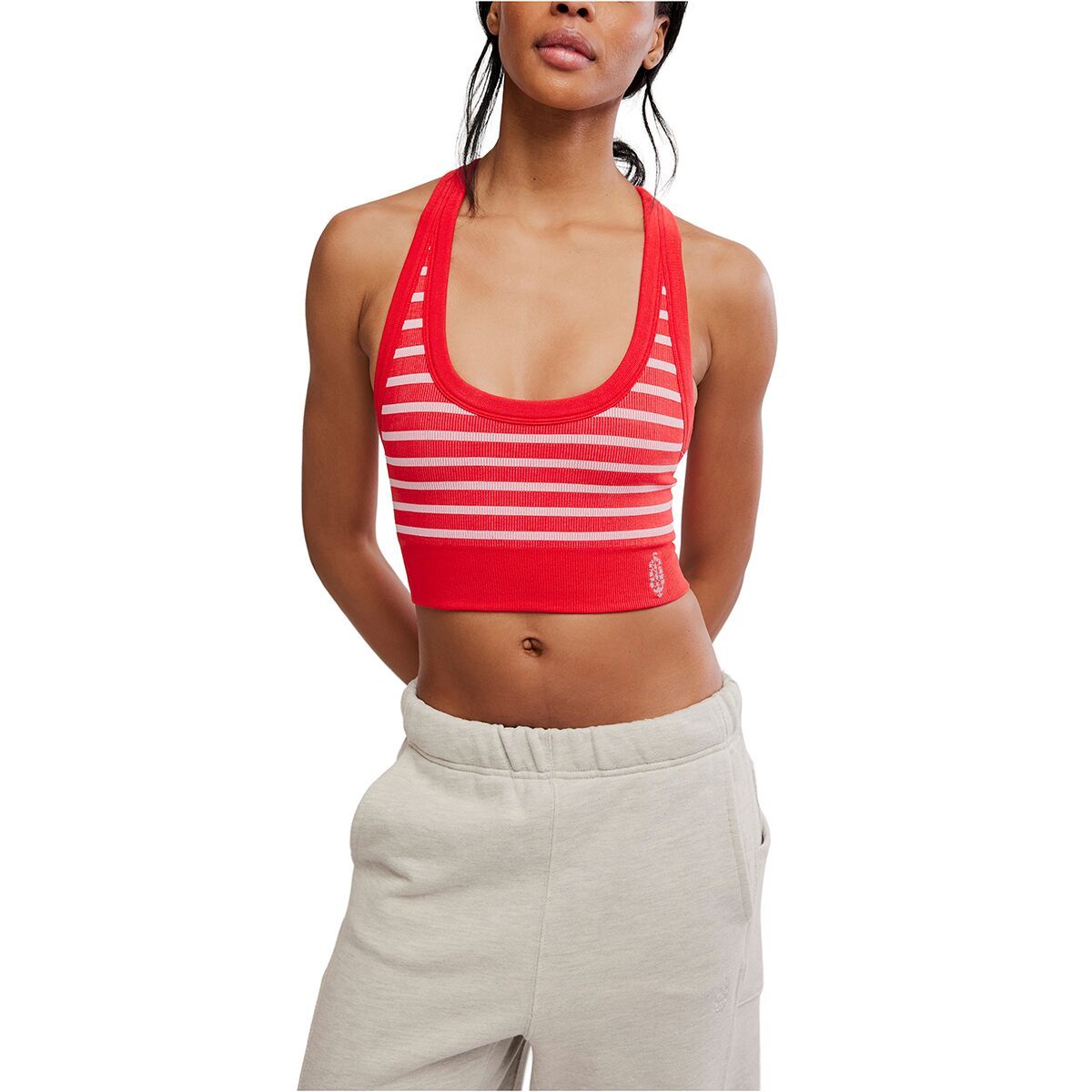 Image of FP Movement Go To Striped Bra - Women's Grapefruit Combo, XS/S