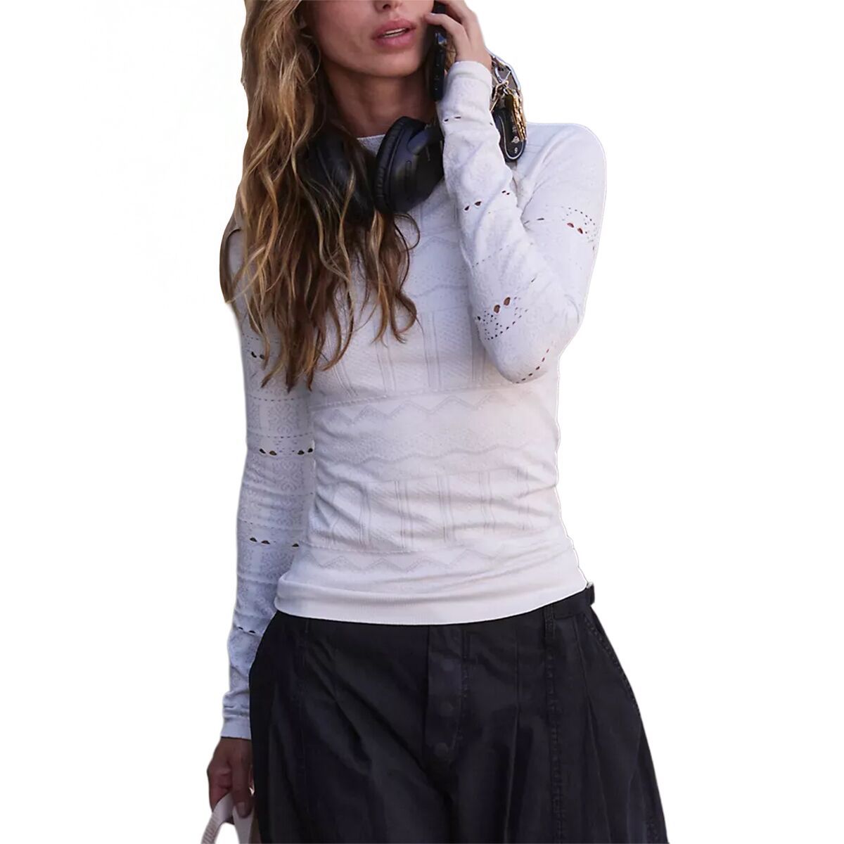 Image of FP Movement High Road Long-Sleeve Layer Top - Women's White, XS/S