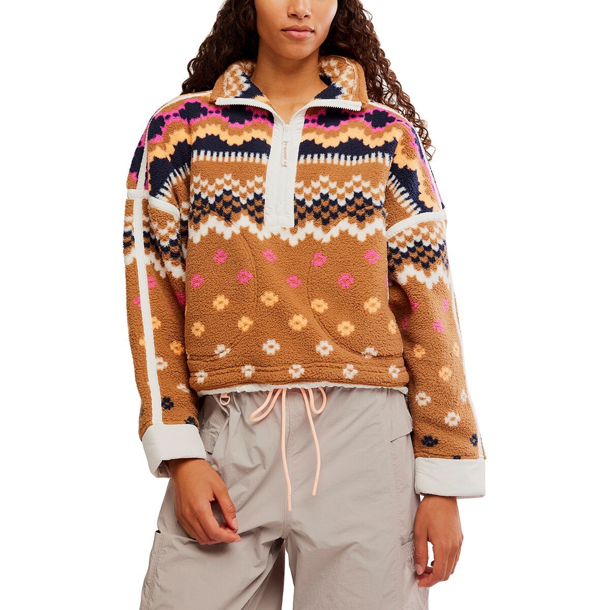 Image of FP Movement Printed Mountain High 1/2-Zip Pullover - Women's Isle Knit Twig Combo, XL