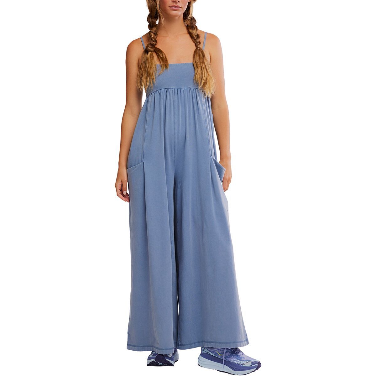 Image of FP Movement Hot Shot Strappy Jumpsuit 2 - Women's Blue Ash, XS