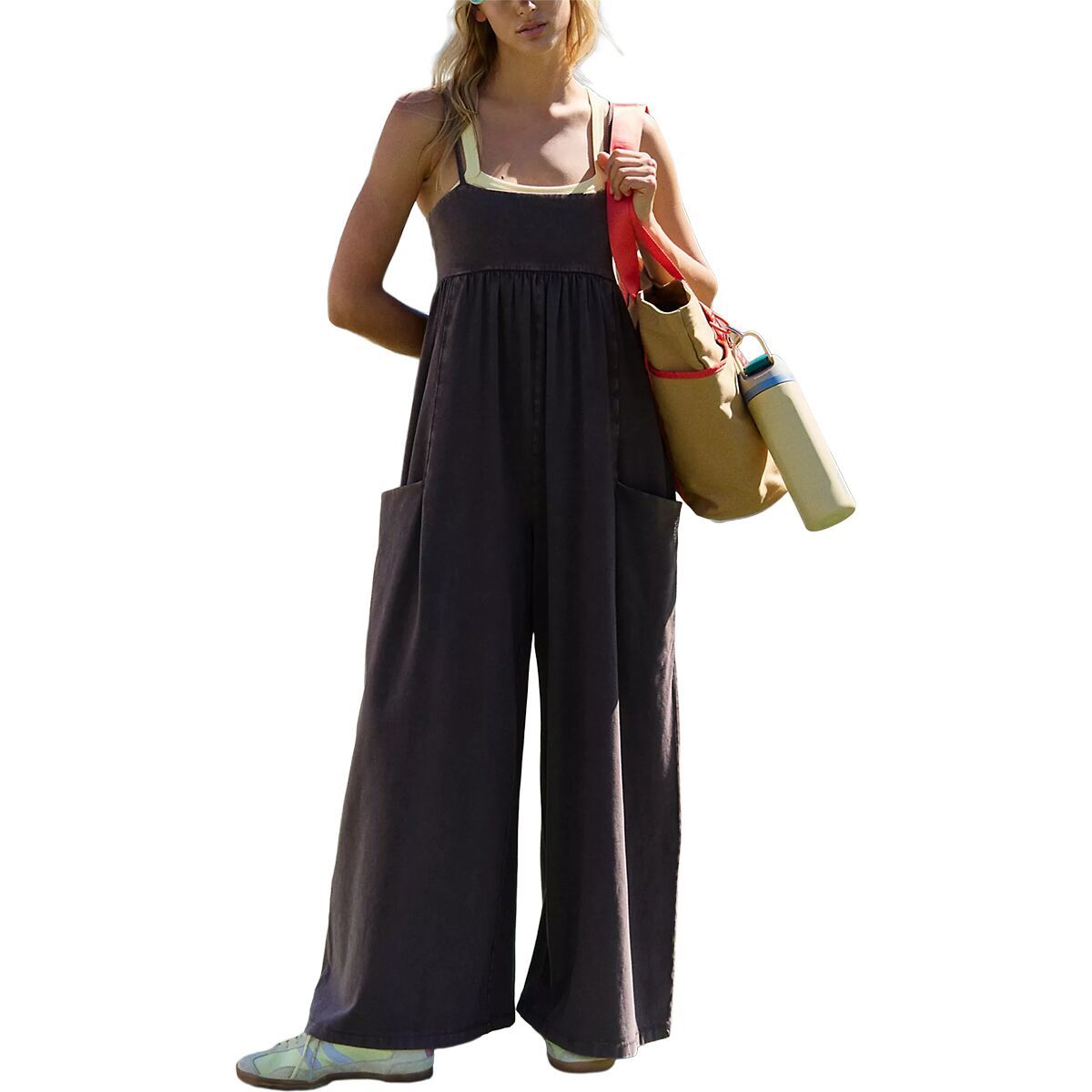 Image of FP Movement Hot Shot Strappy Jumpsuit 2 - Women's Chocolate, XL