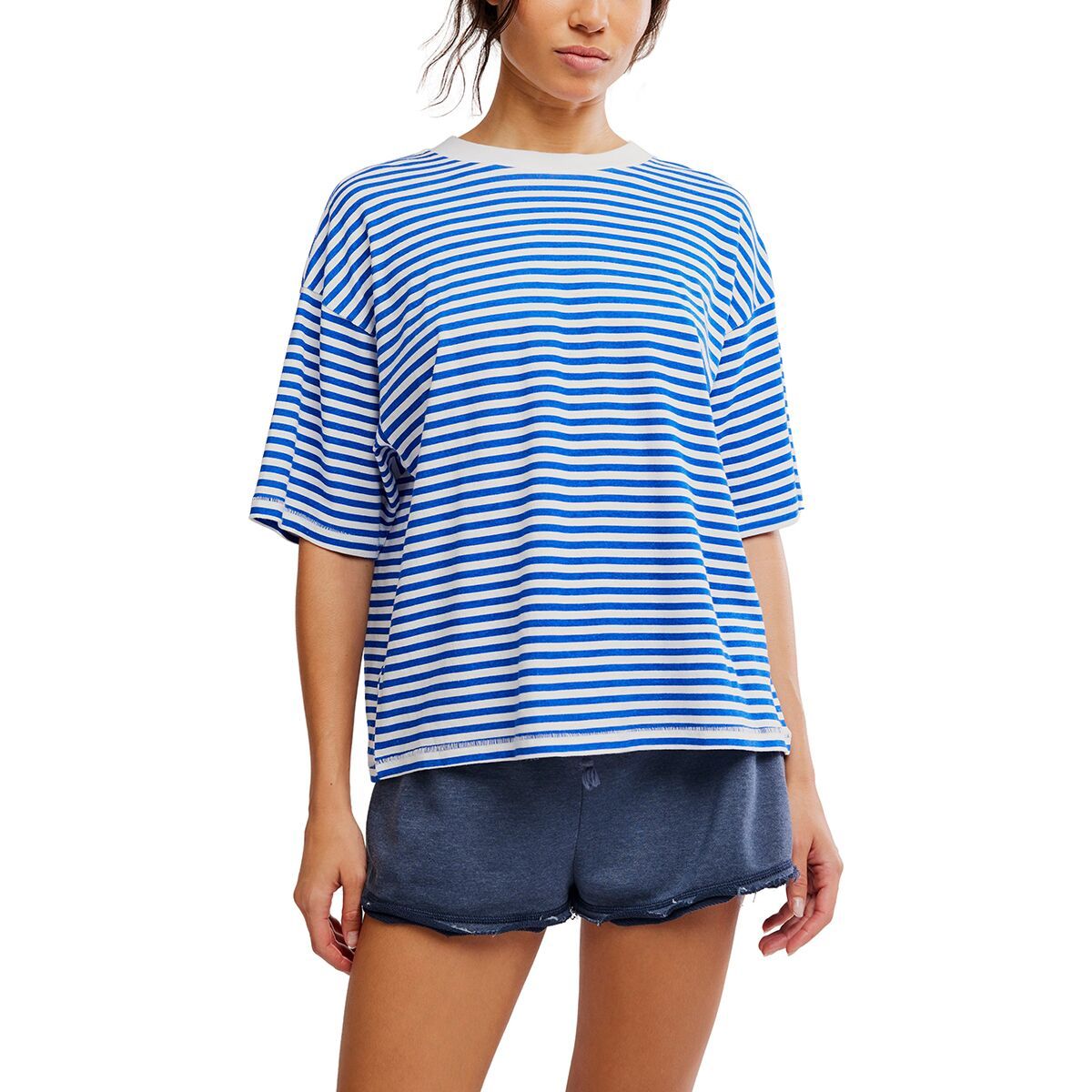 Image of FP Movement Stripe Tackle T-Shirt - Women's Prep Stripe Electric, M
