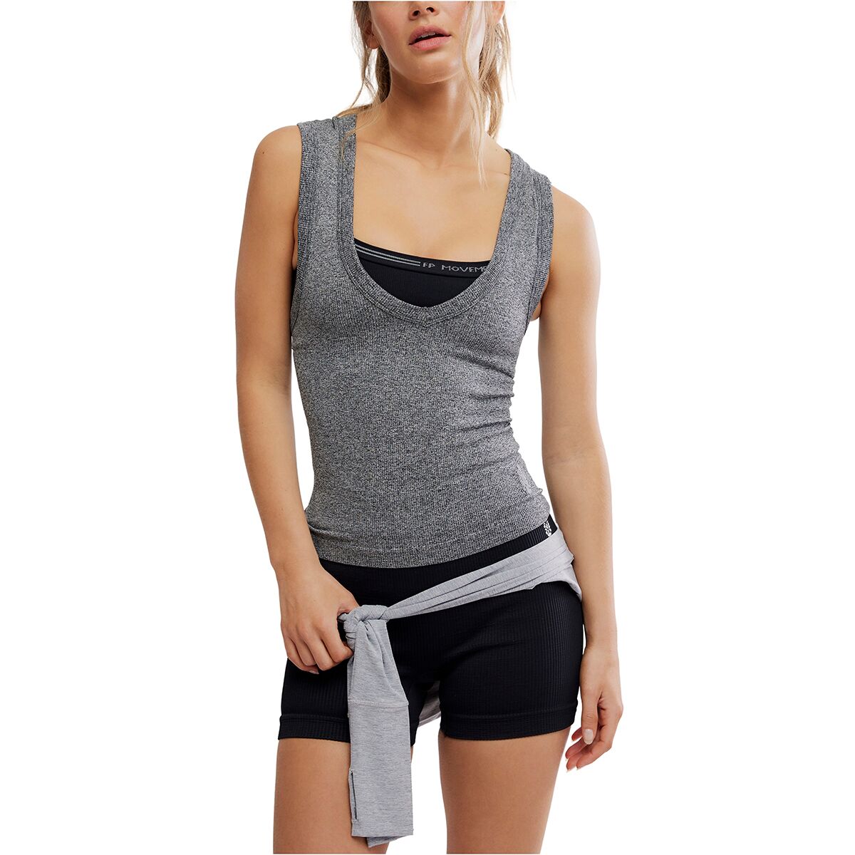Image of FP Movement Bittersweet Rib Essential Tank Top - Women's Heather Grey, M/L