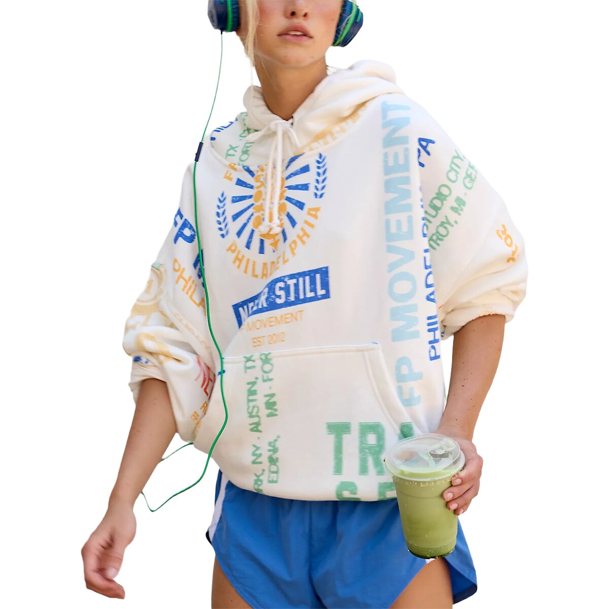 Image of FP Movement Printed Final Call Hoodie - Women's Varsity Graphic Ivor, L