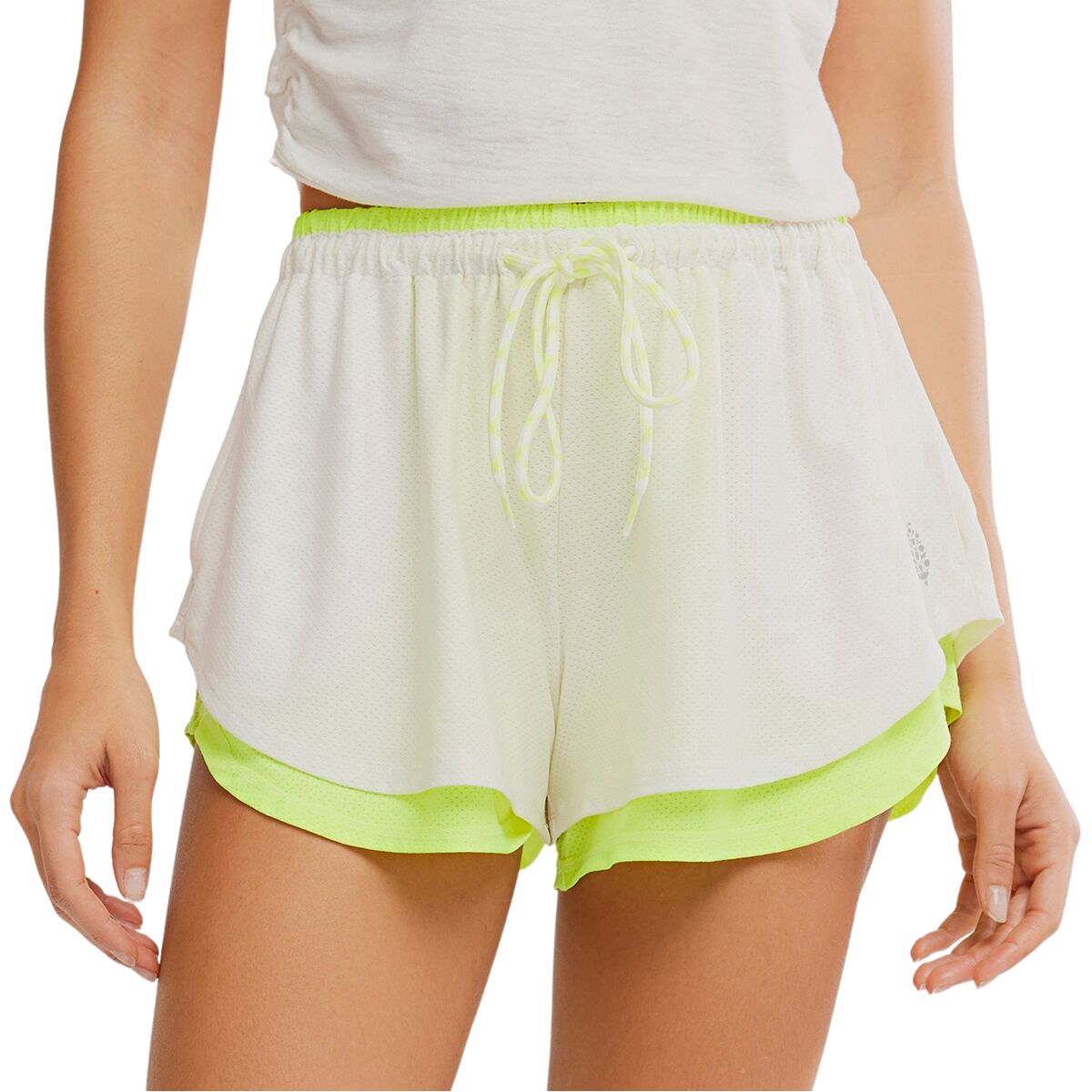 Image of FP Movement Final Stretch Reversible Short - Women's White And Highlighte, S