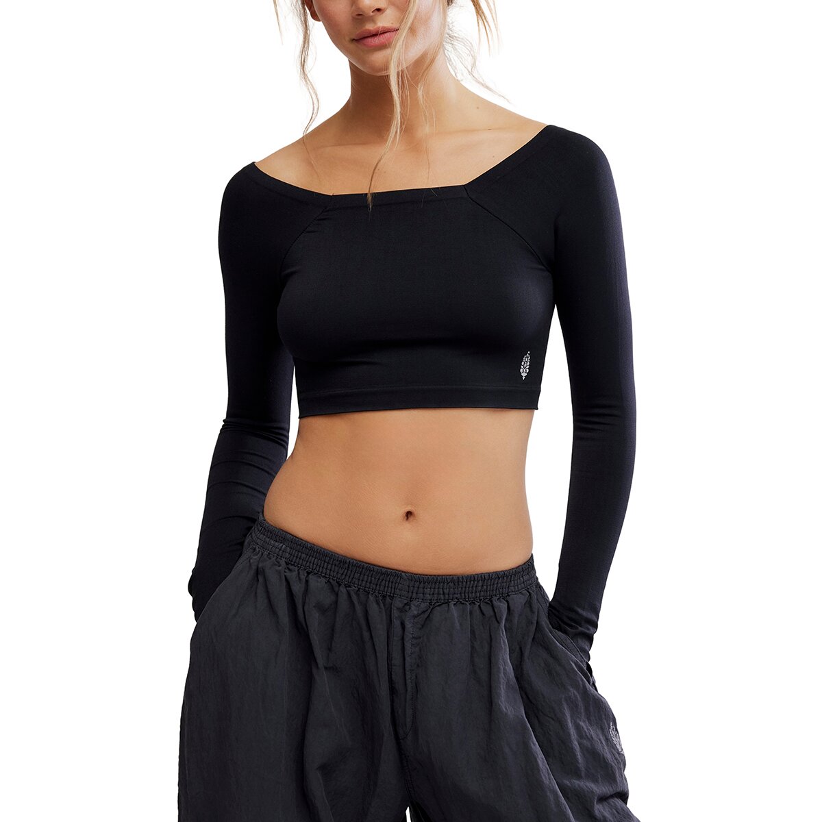 Image of FP Movement High Plank OTS Layer Top - Women's Black, XS/S