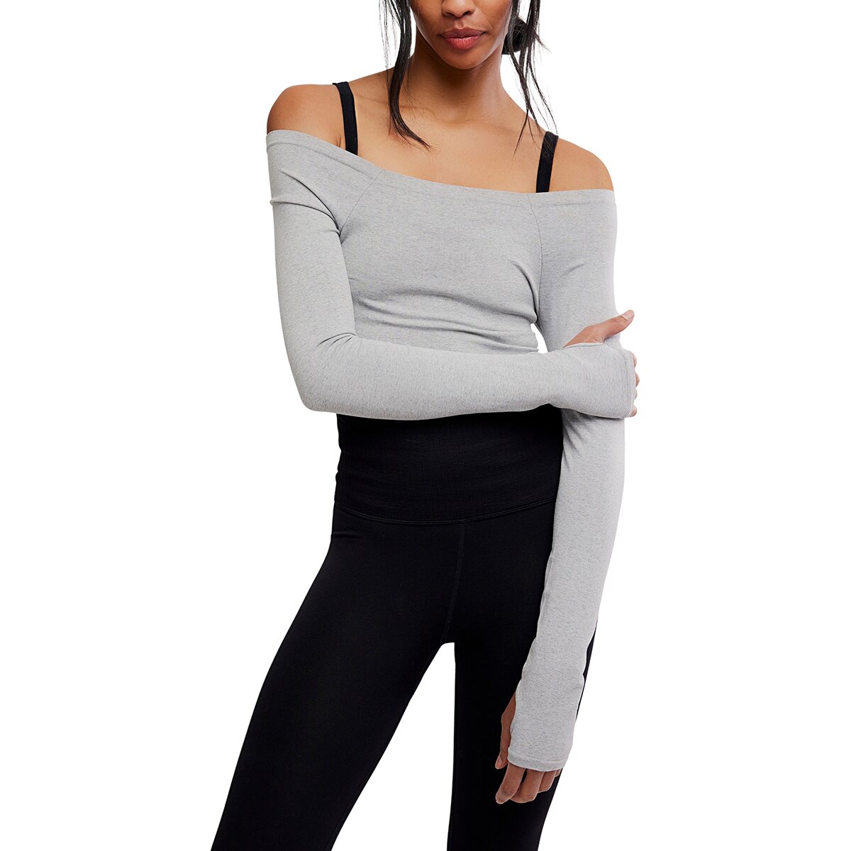 Image of FP Movement High Plank OTS Layer Top - Women's Heather Grey, XS/S