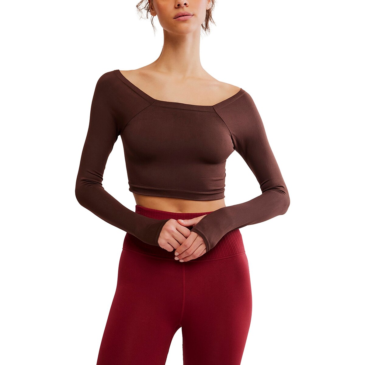 Image of FP Movement High Plank OTS Layer Top - Women's Truffle, M/L