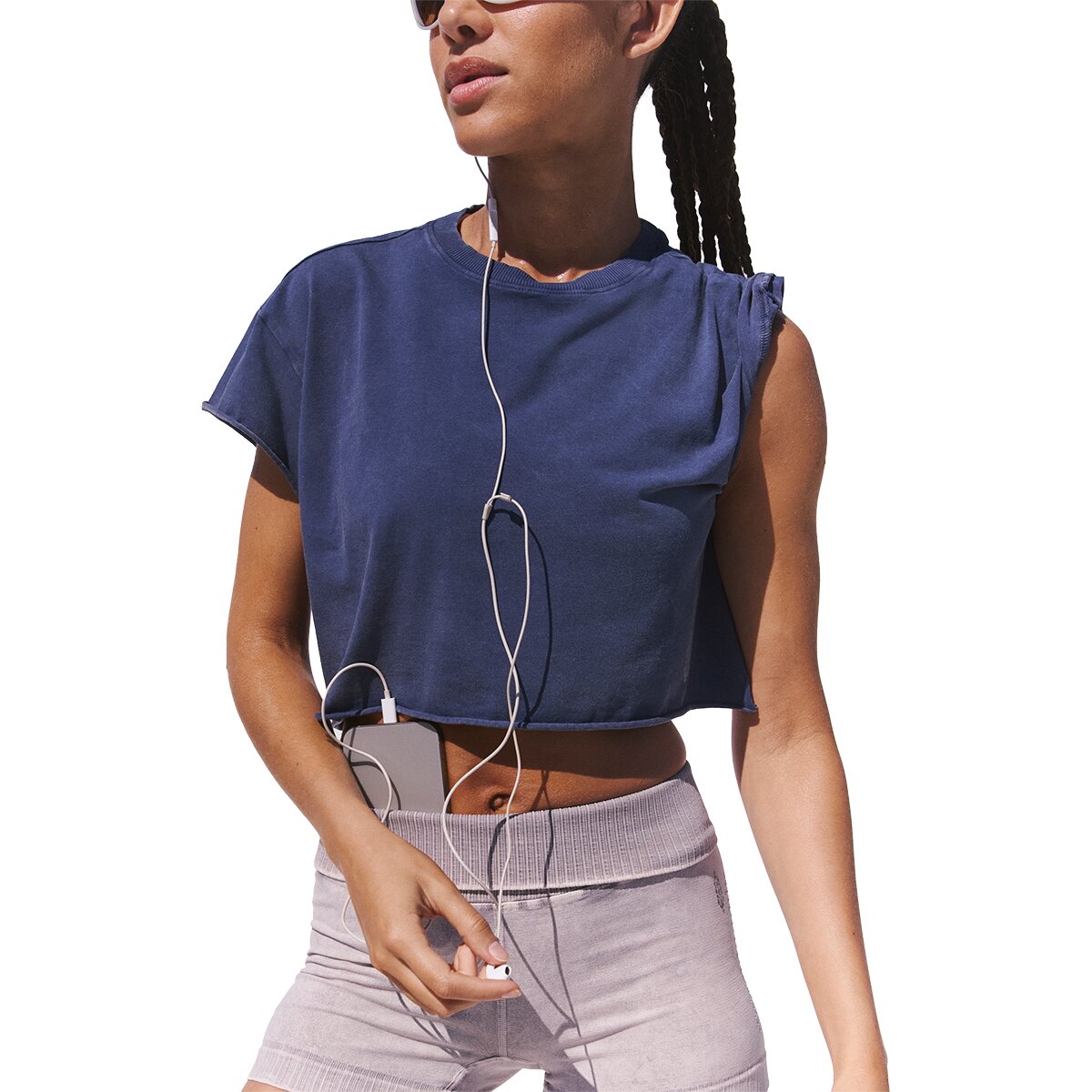 Image of FP Movement Hot Shot Cropped T-Shirt - Women's True Nevy, M