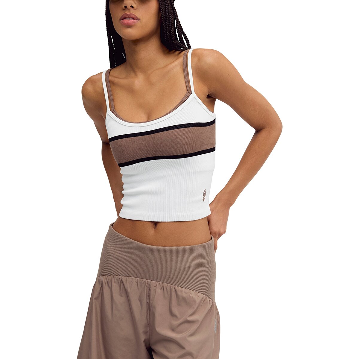 Image of FP Movement All Clear Coastline Striped Cami - Women's Ivory Combo, XS/S