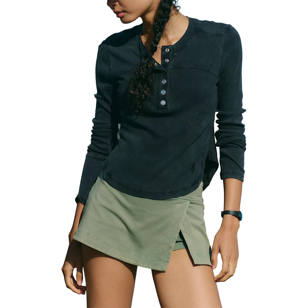 Image of FP Movement Cool Down Crew Solid Long-Sleeve Top - Women's Black, S