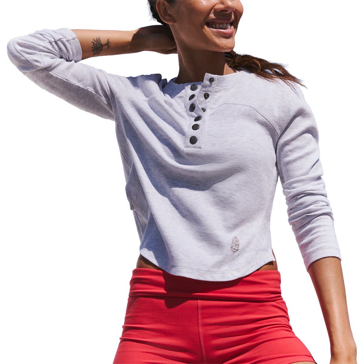 Image of FP Movement Cool Down Crew Solid Long-Sleeve Top - Women's Heather Grey, XL