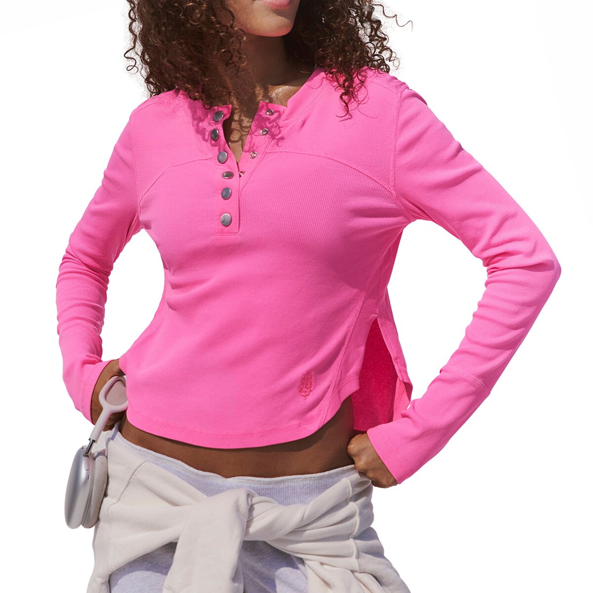 Image of FP Movement Cool Down Crew Solid Long-Sleeve Top - Women's Hot Pink, M