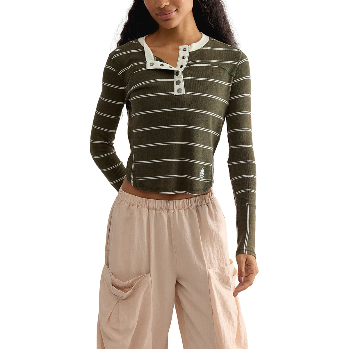 Image of FP Movement Cool Down Crew Stripe Long-Sleeve Top - Women's Ivy Combo, M