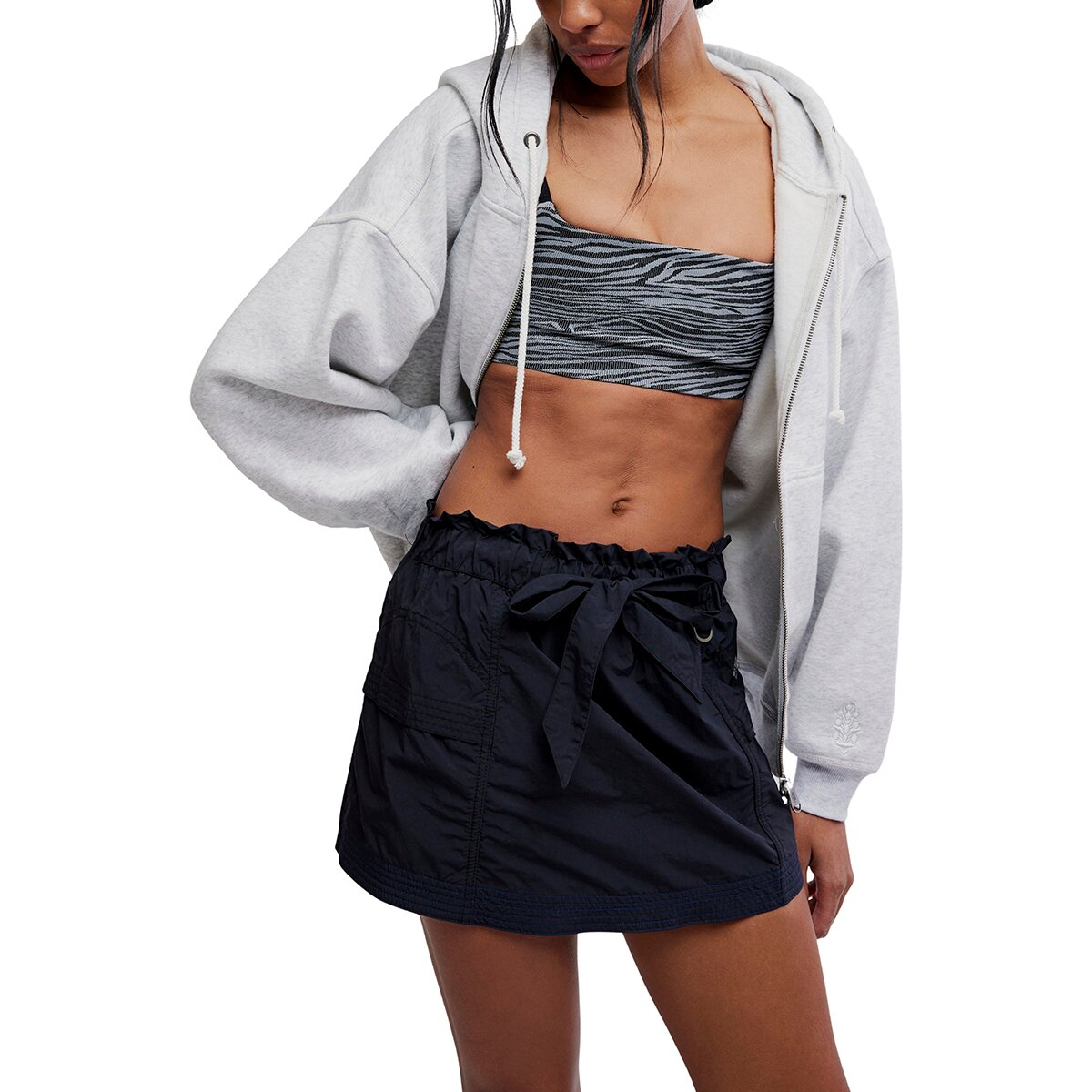 Image of FP Movement Final Call Zip Up Hoodie - Women's White Heather Grey, S