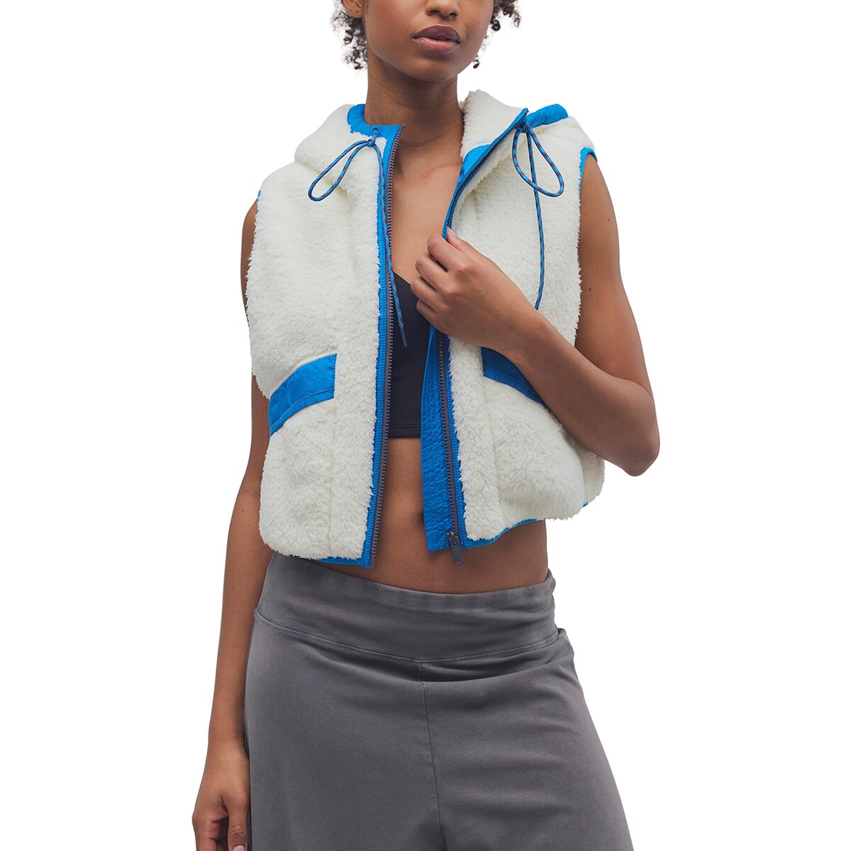 Image of FP Movement Sky High Fleece Vest - Women's Cream/Powerline Combo, S
