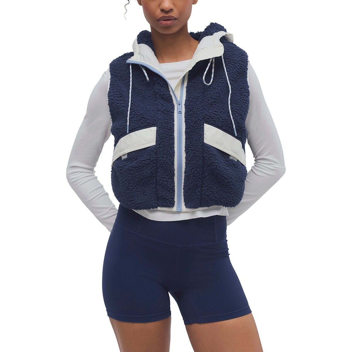 Image of FP Movement Sky High Fleece Vest - Women's Navy/Moonglow Combo, M