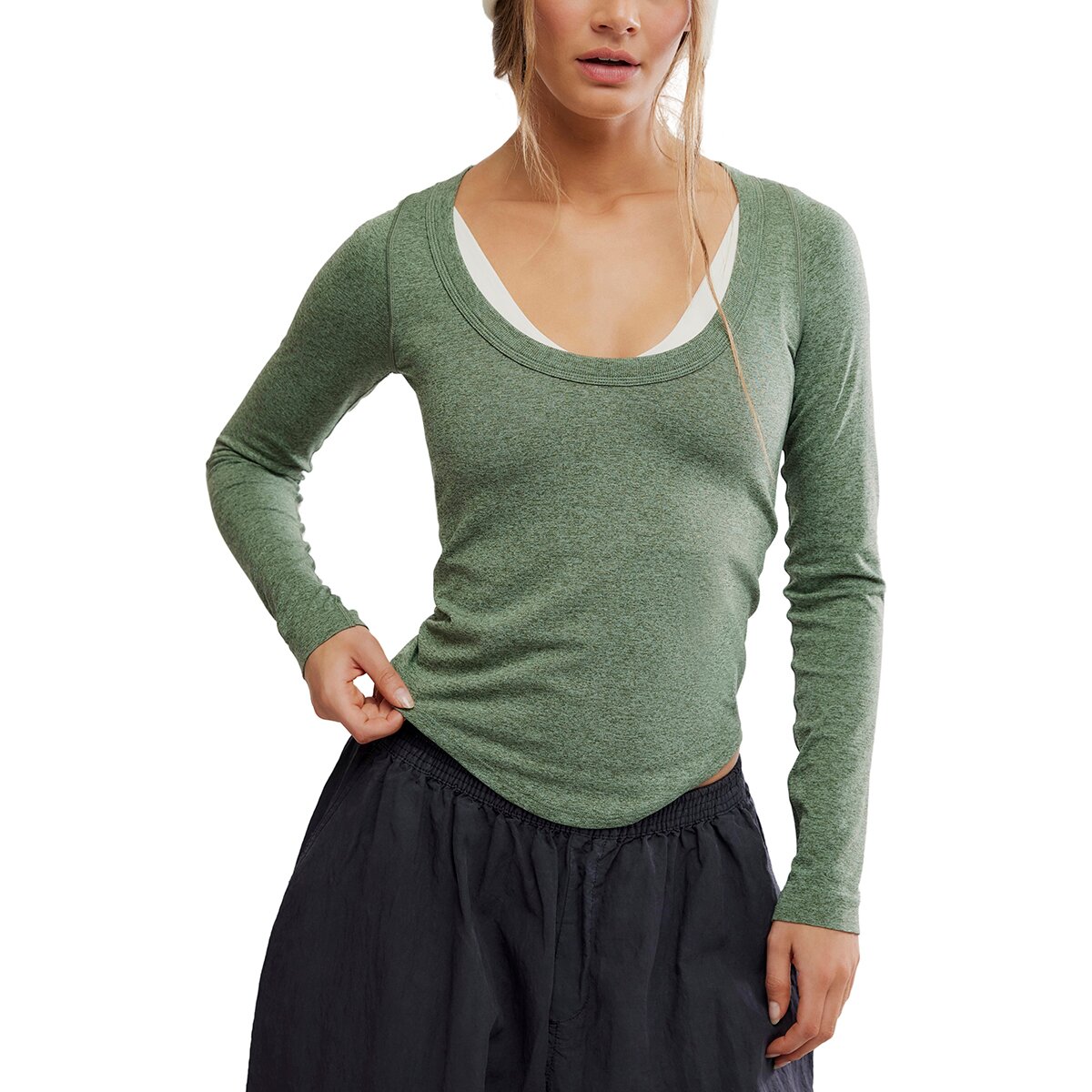 Image of FP Movement Up Next Scoop Layer Long-Sleeve Top - Women's Ivy, XS/S