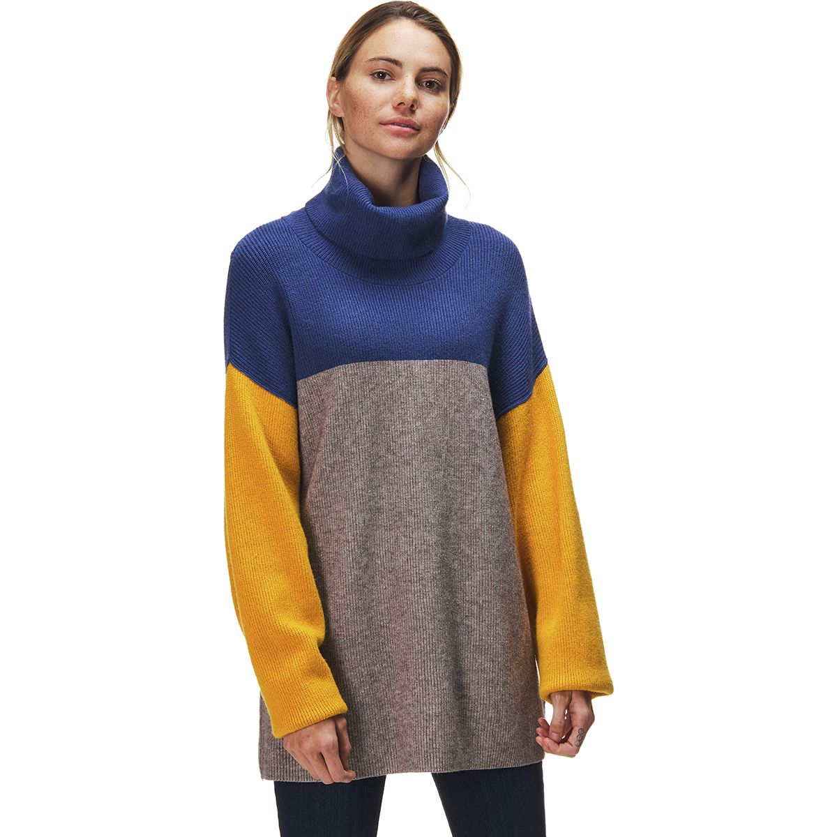 Free people colorblock turtleneck sweater sale
