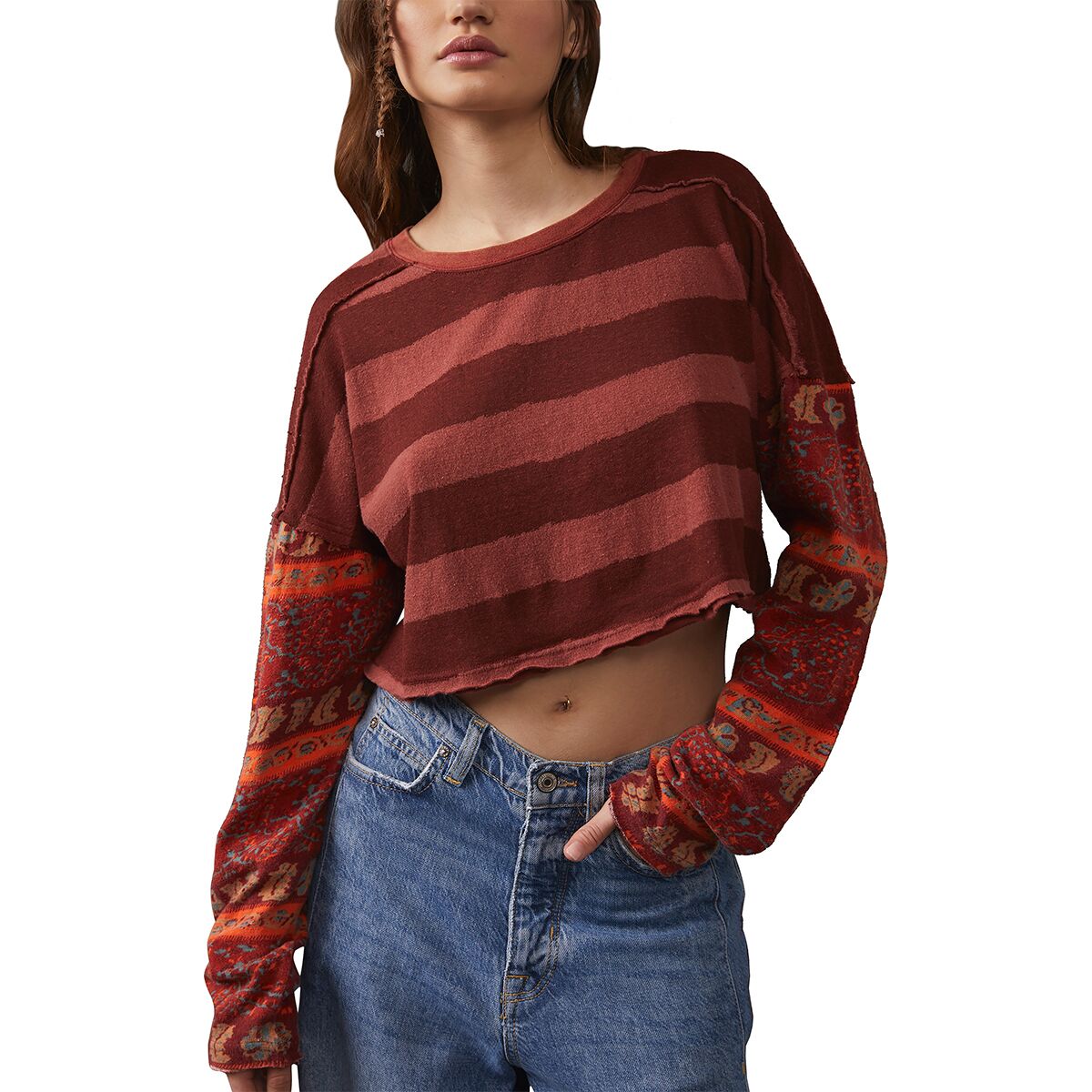 Free People Jamie Long-Sleeve Crop T-Shirt - Women's product image