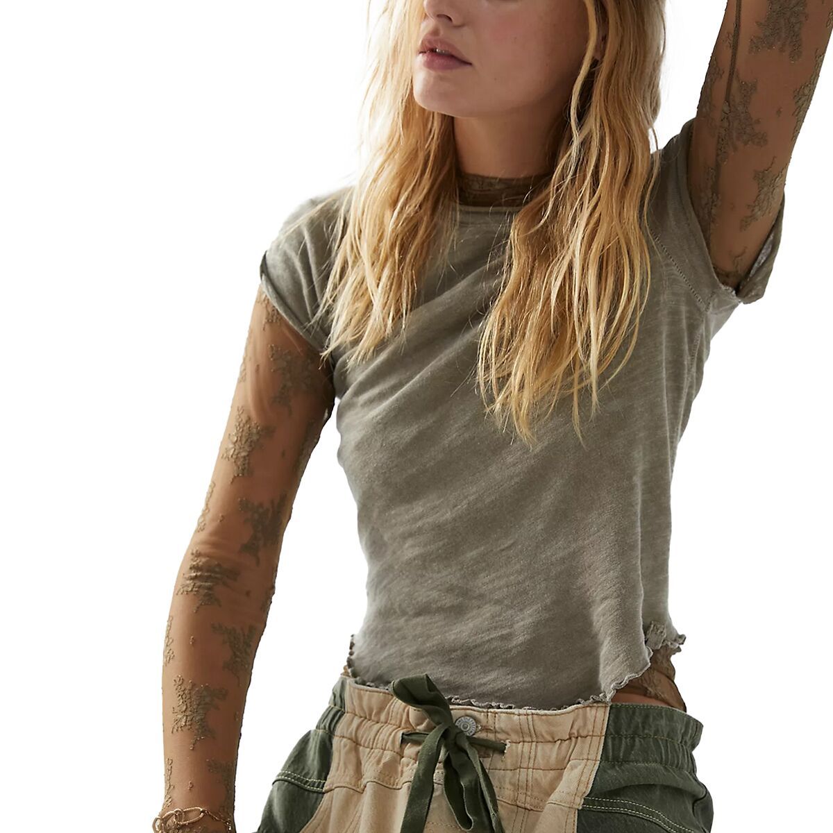 Image of Free People Be My Baby Short-Sleeve Shirt - Women's Tropical Nut, M