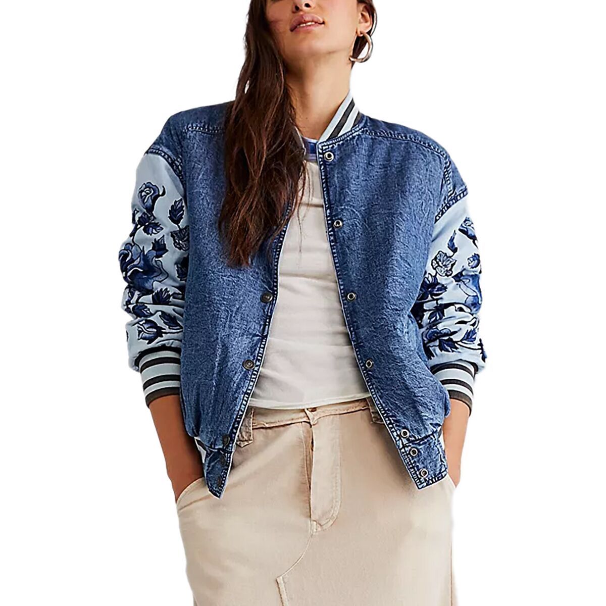 Free People Team Spirit Jacket - Women's Stone Blue, M