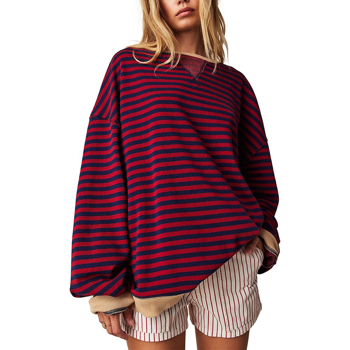 Image of Free People Classic Striped Crew - Women's Nautical Combo, L